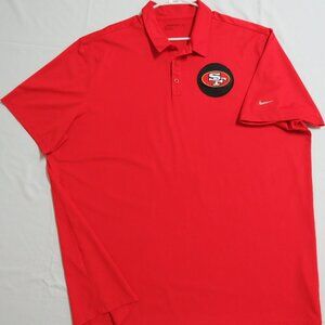 L-2XL 49ERS Red Nike Dri-Fit Men's db #D05 Polo Shirt